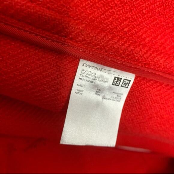 JW Anderson Uniqlo wool red toggle coat jacket size medium women’s - Picture 6 of 7